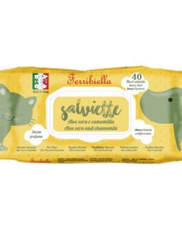 Ferribiella salviettine
"Aloe vera e camomilla"
40 maxi salviette
senza alcol e parabeni