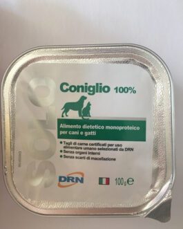 Alimento umido monoproteico
 SOLO DRN 100% Coniglio
 Confezione da 100 gr
