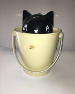 United Pets Porta crocchette Crick  design gatto colore beige e nero