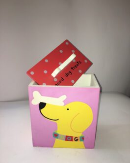 Up Country Porta crocchette in legno  per cane fantasiahand painted no-toxic 18×11,5×22 cm