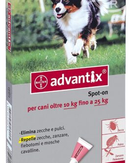 Nuovo Advantix per cani di peso tra 25-40  kg
6 pipette