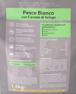 Pota l'&egrave; mao 
pesce bianco con caviale d'aringa
Gatto Adulto Sterilizzato
1,5 kg