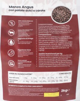 Pota l'&egrave; bau
Manzo Angus con patate dolci e carote
adulto
2  kg