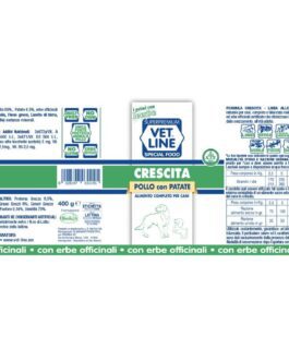 Mangime umido CRESCITA POLLO pollo con patate 400 gr Vet Line