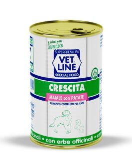Mangime umido CRESCITA MAIALE E PATATE
PER CUCCIOLI
400 gr Vet Line