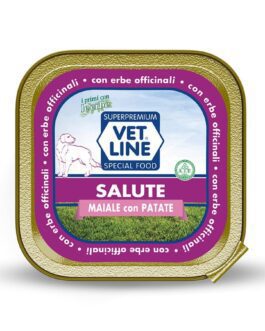 Mangime umido Salute Maiale con patate 
150 gr
 Vet Line