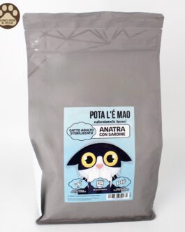 Pota l'&egrave; mao 
anatra con sardine 
Gatto adulto Sterilizzato
1,5 kg
