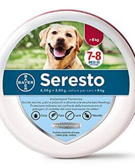 Seresto collare antiparassitario per  cani di peso maggiore a 8 kg.