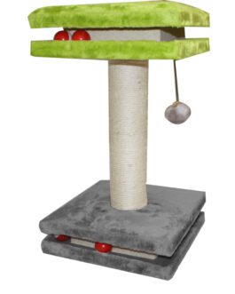 Tiragraffi Inter Active Floor colore grigio verde e corda con palline