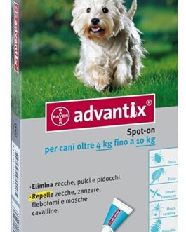 Nuovo Advantix per cani di peso tra 4 -10 kg 4 pipette