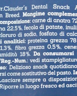 dental snack medium breed
anatra Dr Clauder's
170 gr
