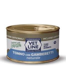 Vet Line Umido Gatto Natural
Tonno e gamberetti 
70 gr