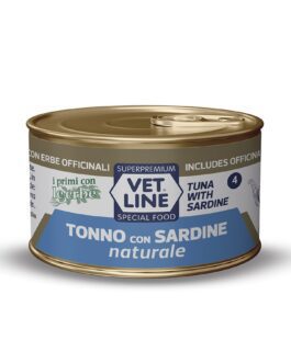 Vet Line Umido Gatto Natural
Tonno con Sardine
70 gr